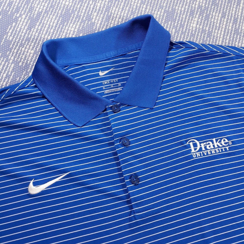 Nike Polo Shirt Mens XL Performance Dri-Fit Drake University Des Moines Iowa